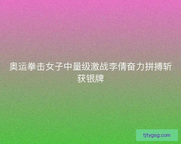 奥运拳击女子中量级激战李倩奋力拼搏斩获银牌